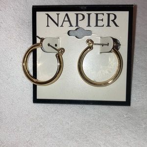 Hoop earrings with diamond in loop